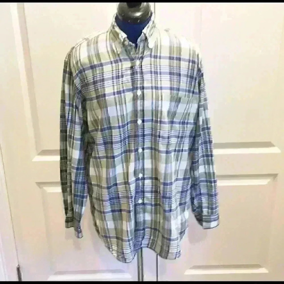 J Crew Button Up Plaid Shirt Size L 100% C… - Picture 1 of 4